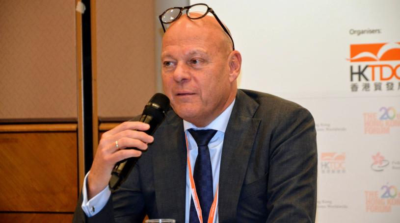 Hans Poulis at the World Forum in Hong Kong